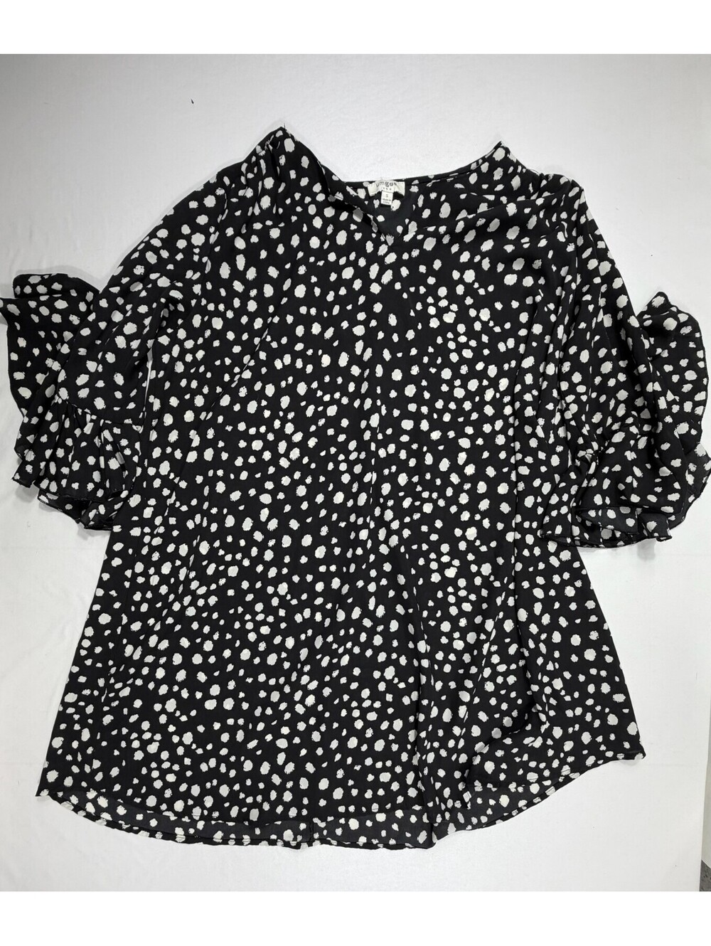 Umgee USA Black and White Polka Dot Blouse Size S